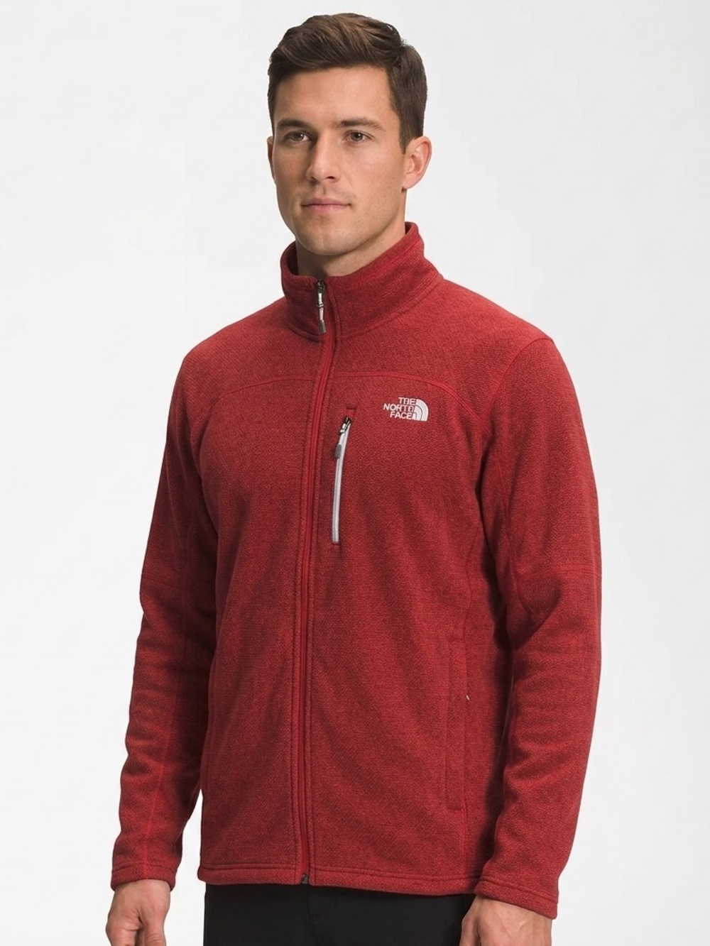 The North Face Men's Cap Rock Textured Fleece Full Zip Jacket Red Size XL